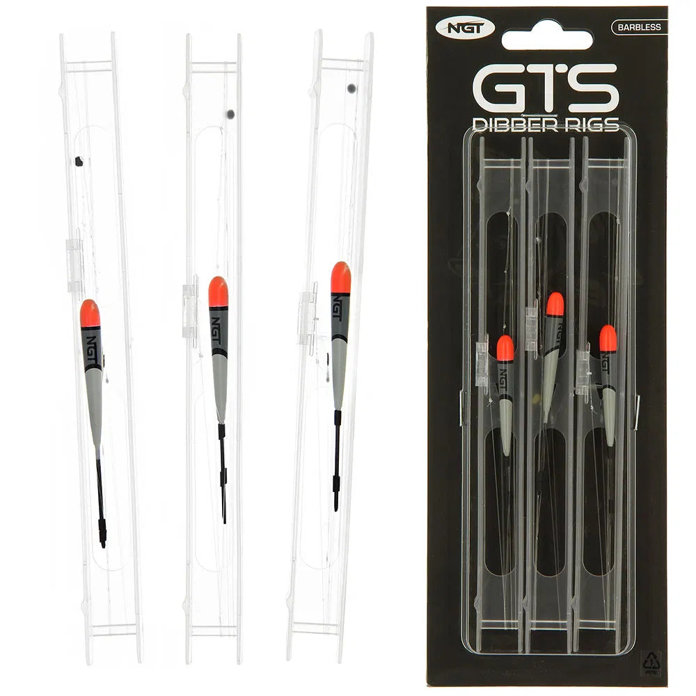 NGT GTS Carp Pole Rigs - 3 Assorted Dibber Carp Pole Rigs