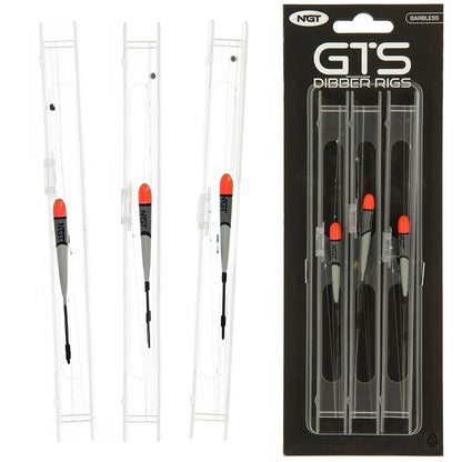 NGT GTS Carp Pole Rigs - 3 Assorted Dibber Carp Pole Rigs